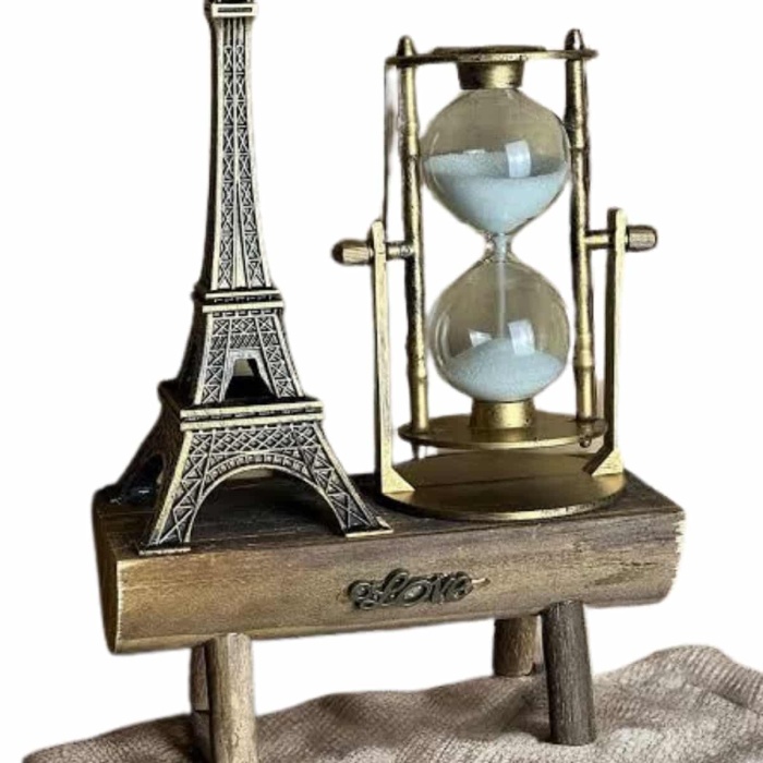 KESGİN MARKET ® Eyfel Kuleli Kum Saati Dekoratif Hediyelik Eşya Retro Eyfel Kulesi