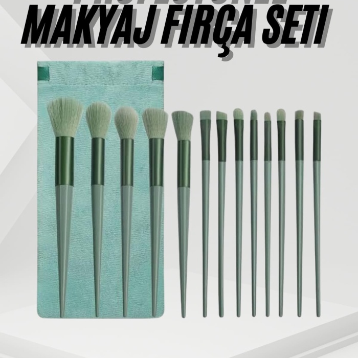 KESGİN MARKET ® 13 Parça Taşınabilir Kılıflı Profesyonel Makyaj Fırça Seti Pudra Allık Fondöten Fırçası