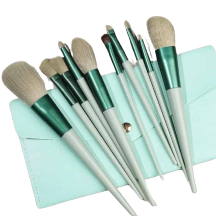 KESGİN MARKET ® 13 Parça Taşınabilir Kılıflı Profesyonel Makyaj Fırça Seti Pudra Allık Fondöten Fırçası