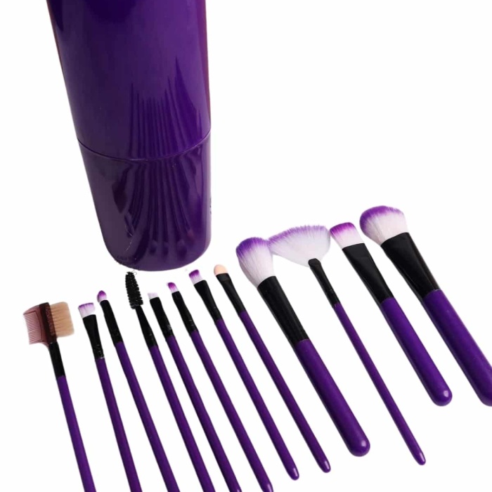 KESGİN MARKET ® 12 Parça Makyaj Fırça Seti Profesyonel Fondöten Allık Far Kontür Fırçası