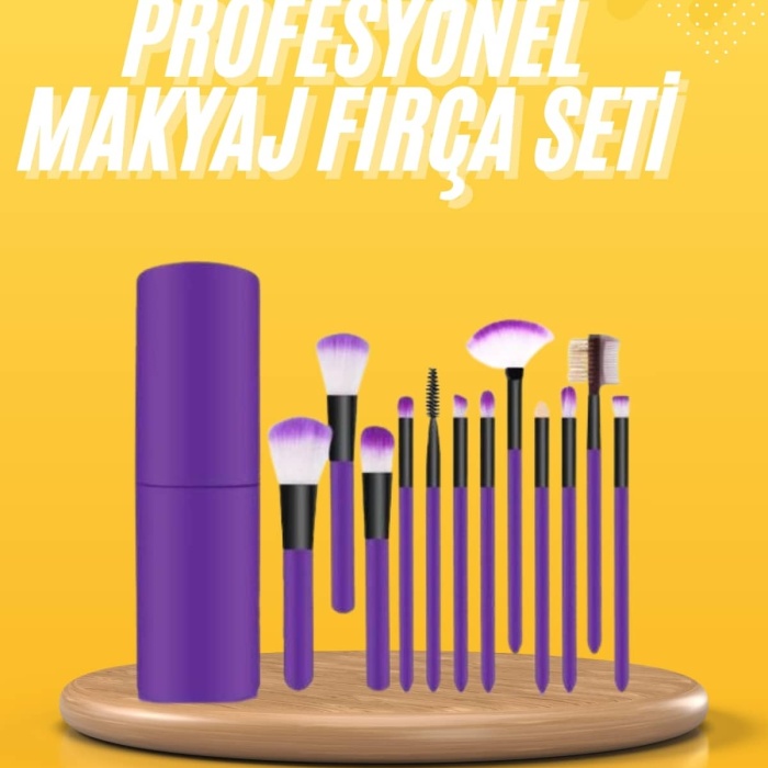 KESGİN MARKET ® 12 Parça Makyaj Fırçası Yumuşak Kıllı Profesyonel Fırça Seti Yüksek Kaliteli Pürüzsüz