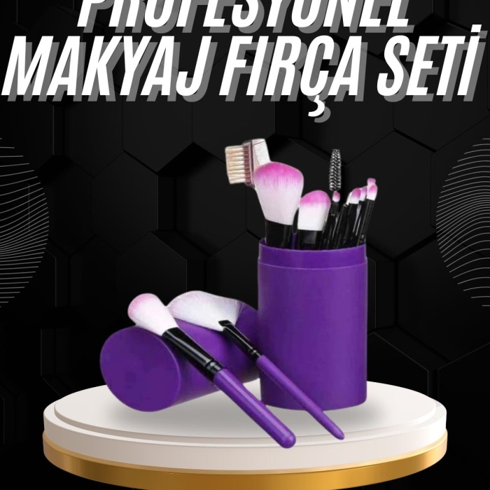 KESGİN MARKET ® 12 Parça Profesyonel Makyaj Fırçası Far Fırçası Allık Fırçası Yumuşak Kıllı