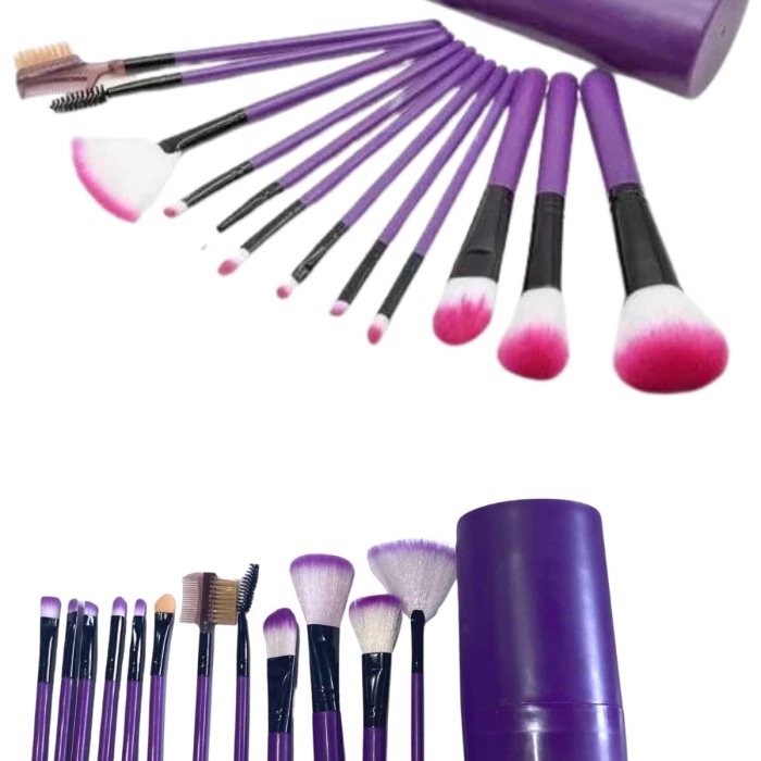 KESGİN MARKET ® 12 Parça Profesyonel Makyaj Fırçası Far Fırçası Allık Fırçası Yumuşak Kıllı