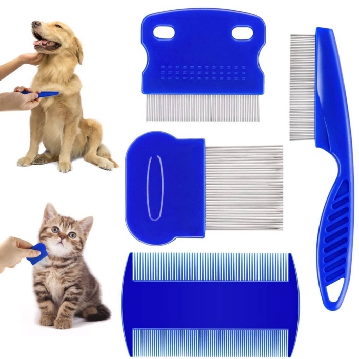 KESGİN MARKET ® 4lü Bit Evcil Hayvan Tarak Seti Kedi Köpek Bit Tarak Seti Pire Tarağı