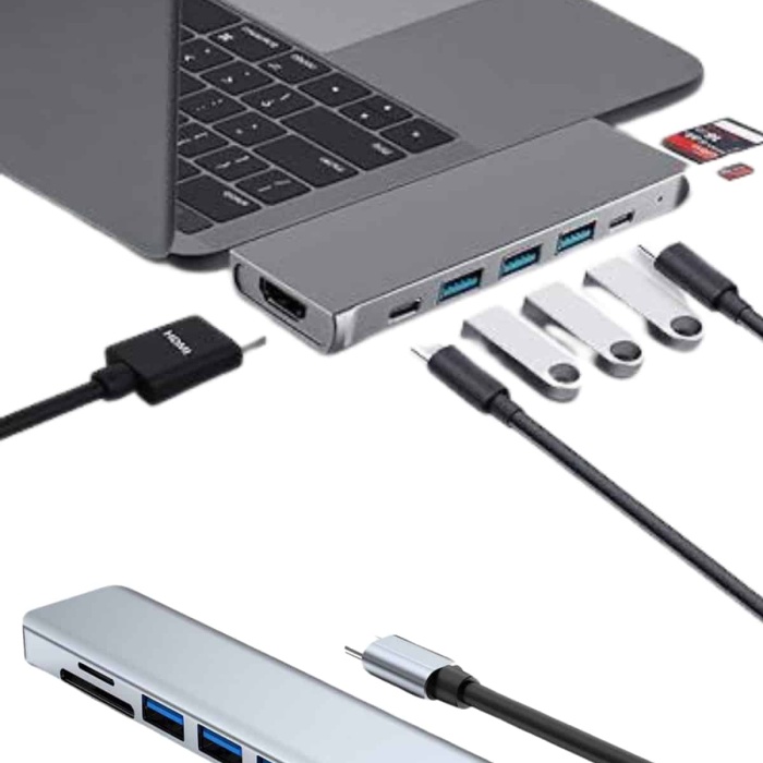 KESGİN MARKET ® Usb Type-c Hub Dönüştürücü Çevirici Çoklayıcı Macbook Çevirici 8 Portlu