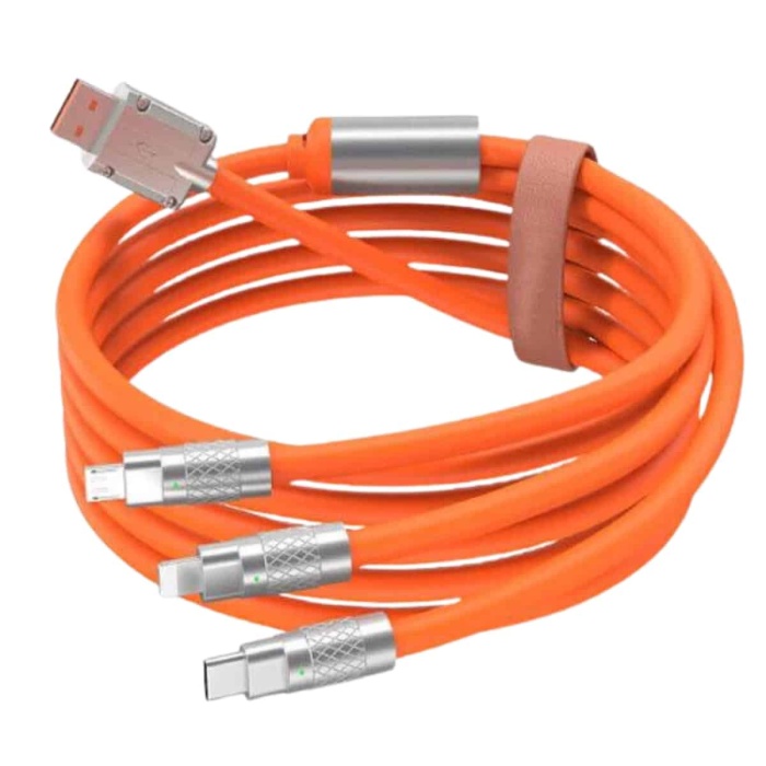 KESGİN MARKET ® Çoklu Şarj Kablosu USB Type-C İOS Uyumlu 120W Hızlı Şarj Kablosu