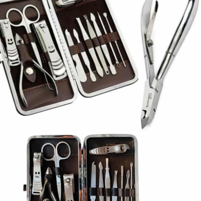 KESGİN MARKET ® Tırnak Bakım Seti Tırnak Düzeltme Batık 12 Parça Çanta Tipi Manikür Pedikür