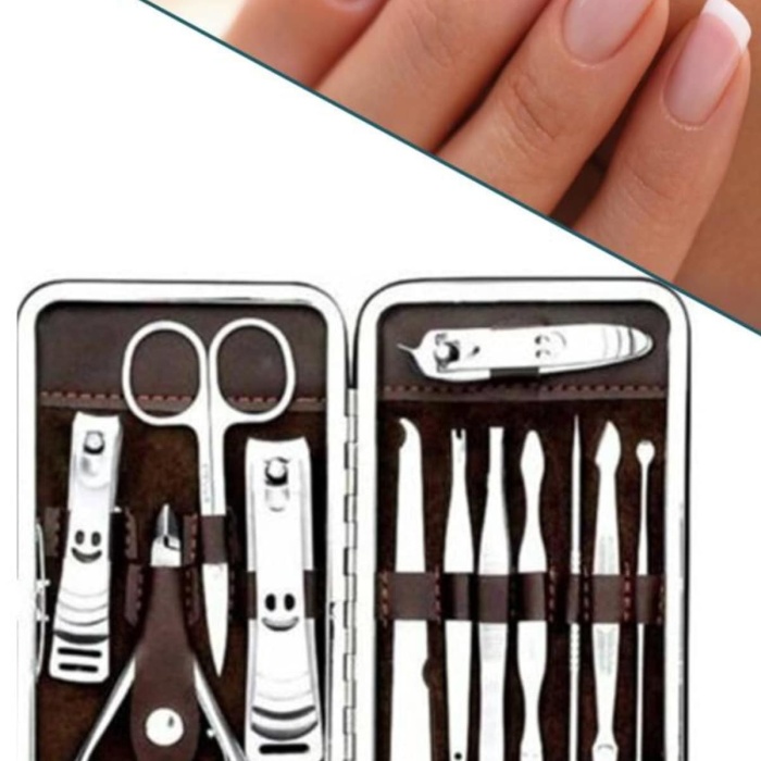 KESGİN MARKET ® Tırnak Bakım Seti Tırnak Düzeltme Batık 12 Parça Çanta Tipi Manikür Pedikür