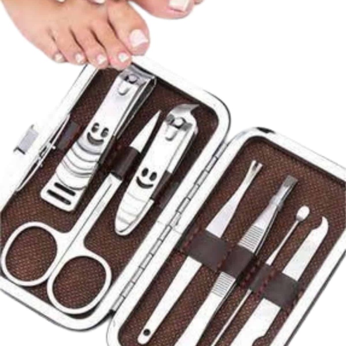 KESGİN MARKET ® Deri Çanta Hediyeli 7 Parça Manikür-Pedikür Tırnak Bakım Seti