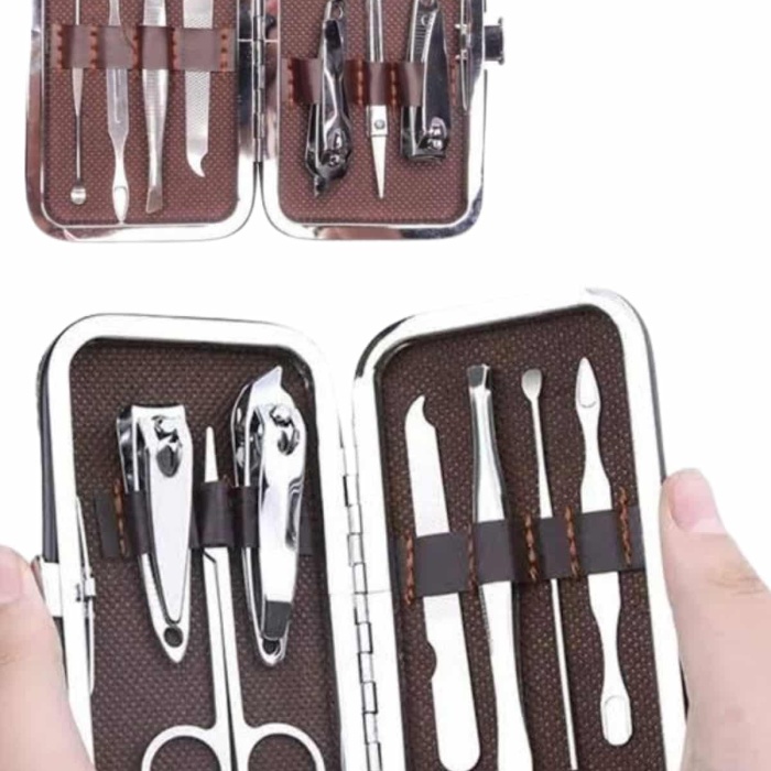 KESGİN MARKET ® Deri Çanta Hediyeli 7 Parça Manikür-Pedikür Tırnak Bakım Seti