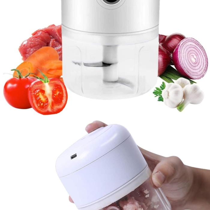 KESGİN MARKET ® Mini Doğrayıcı Rondo Taşınabilir Mini El Blender Paslanmaz Çelik