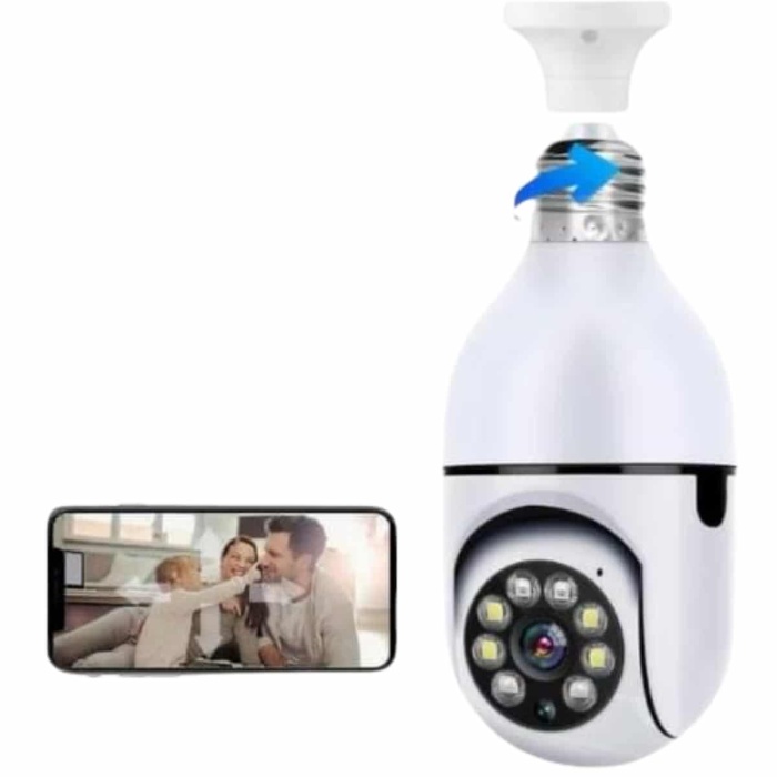 KESGİN MARKET ® Wifi Güvenlik Kamerası Çift kameralı Ampule Takılabilir Sensörlü