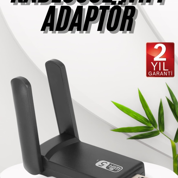 KESGİN MARKET ® Wifi Adaptörü Bt5.0 Wifi 2si Bir Arada Çift Bantlı Çift Anten