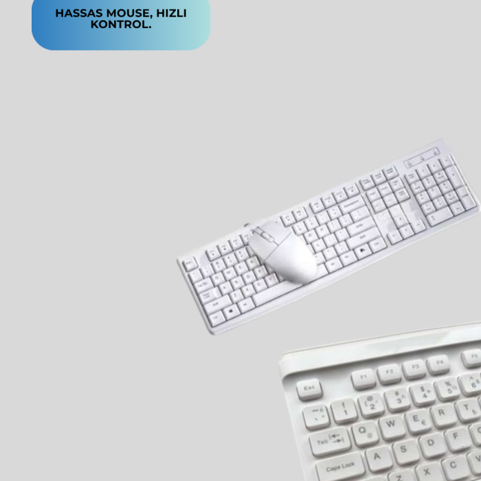 KESGİN MARKET ® Klavye Mouse Seti Sessiz Kablosuz Türkçe TV  PC Uyumlu