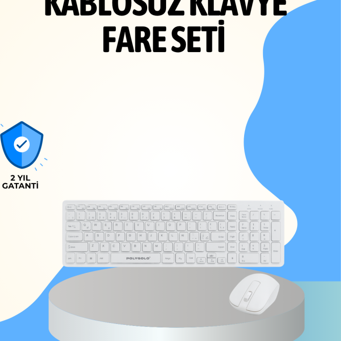 KESGİN MARKET ® 2.4 Ghz Wireless Kablosuz Klavye Mouse Seti Tv Pc Uyumlu