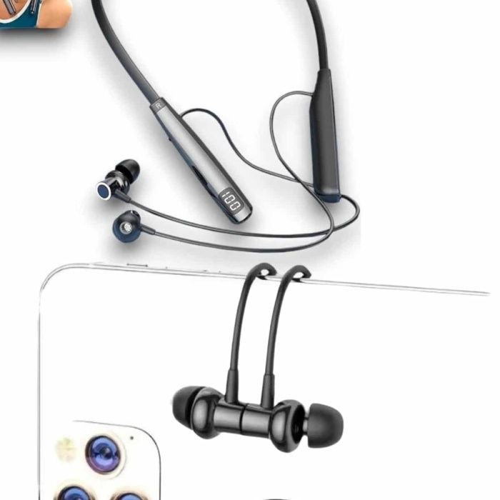 KESGİN MARKET ® Bluetooth Kulaklık Şarj Göstergeli 100 Saat Şarj Kapasiteli Sporcu Kulaklık