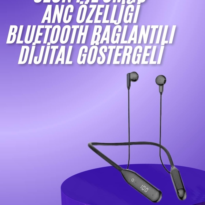 KESGİN MARKET ® Boyun Bantlı Kablolu Yüksek Ses Kaliteli Bluetooth Kulaklık Uzun Pil Ömrü 100 saat sarj