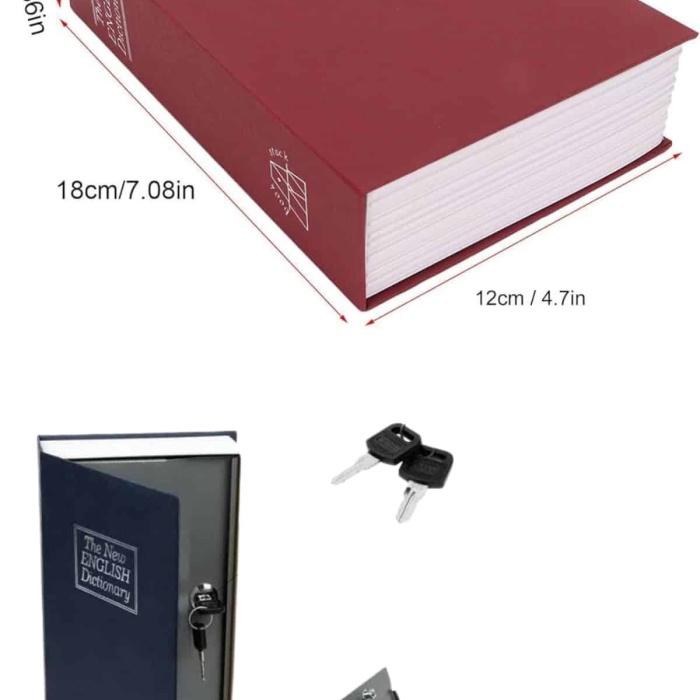 KESGİN MARKET ® Gizli Kasa Kilitli Sözlük Görünümlü 18cm Gizli Kasa Büyük Boy Anahtarlı