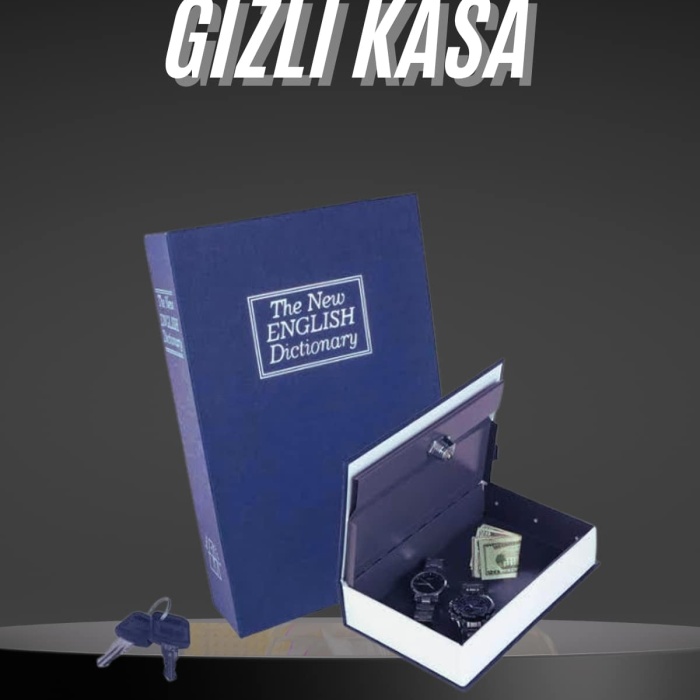 KESGİN MARKET ® Kilitli Gizli Kasa Sözlük Kumbara Kitap Sözlük Görünümlü 18cm
