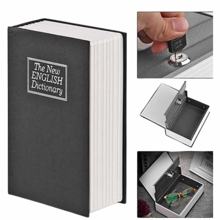 KESGİN MARKET ® Kitap Görünümlü Gizli Kasa Büyük Boy Anahtarlı Kilitli Para Kasası