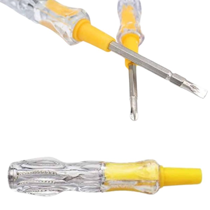 KESGİN MARKET ® Çift Uçlu Kontrol Kalemi Elektrik Test Kalemi Şeffaf