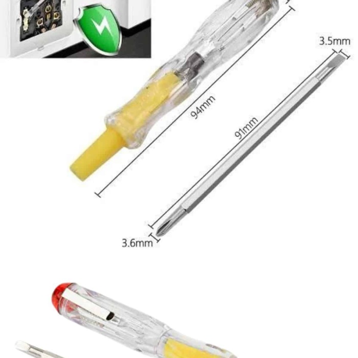 KESGİN MARKET ® Çift Uçlu Kontrol Kalemi Elektrik Test Kalemi Şeffaf