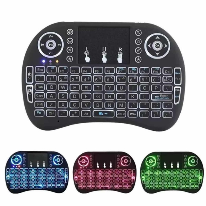 KESGİN MARKET ® Işıklı Kablosuz Mini Klavye ve Dokunmatik Mouse Seti Türkçe Kablosuz