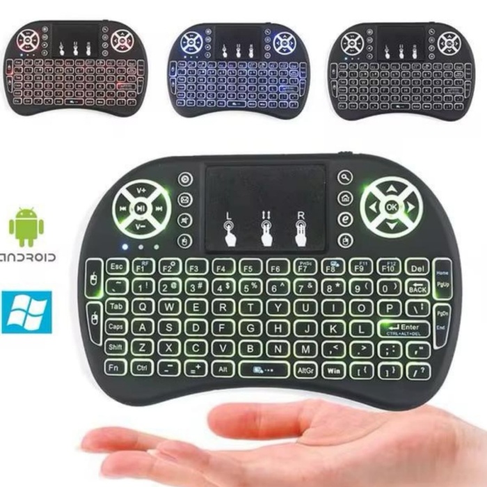 KESGİN MARKET ® Işıklı Kablosuz Mini Klavye ve Dokunmatik Mouse Seti Türkçe Kablosuz