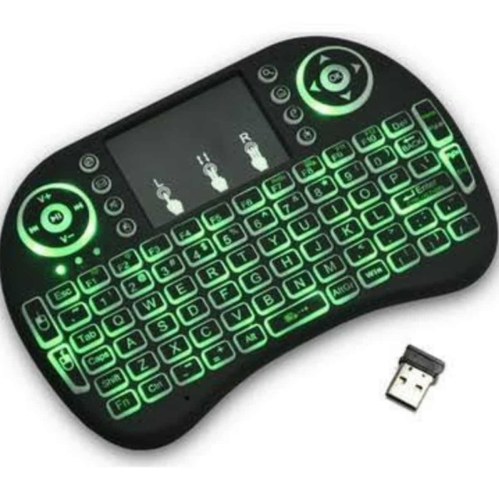 KESGİN MARKET ® Işıklı Kablosuz Mini Klavye ve Dokunmatik Mouse Seti Türkçe Kablosuz