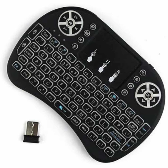 KESGİN MARKET ® Kablosuz Türkçe Q Klavye RGB Işıklı Televizyon Ps3 Dokunmatik Mouse