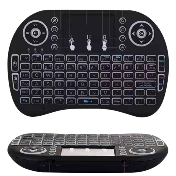 KESGİN MARKET ® Kablosuz Türkçe Q Klavye RGB Işıklı Televizyon Ps3 Dokunmatik Mouse