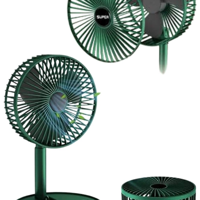 KESGİN MARKET ® 3 Kademe Hız Ayarlı Vantilatör Telefon Standlı Şarjlı Katlanabilir Soğutucu Pervane