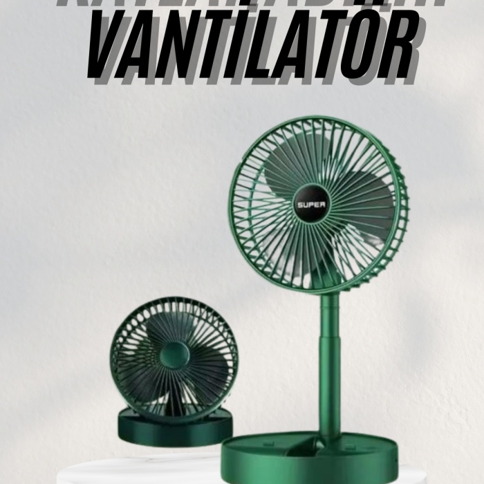 KESGİN MARKET ® Katlanabilir Teleskopik Şarjlı Fan Masaüstü Soğutucu Vantilatör