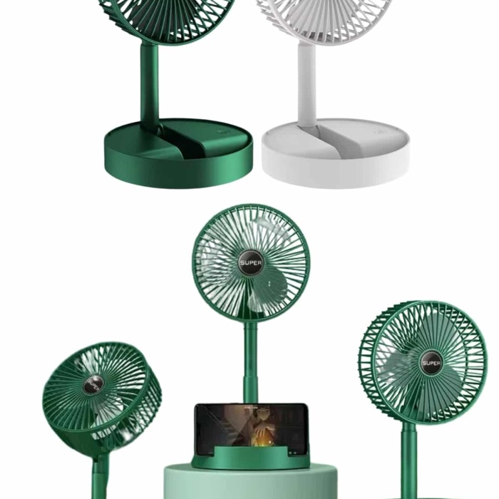 KESGİN MARKET ® Katlanabilir Teleskopik Şarjlı Fan Masaüstü Soğutucu Vantilatör