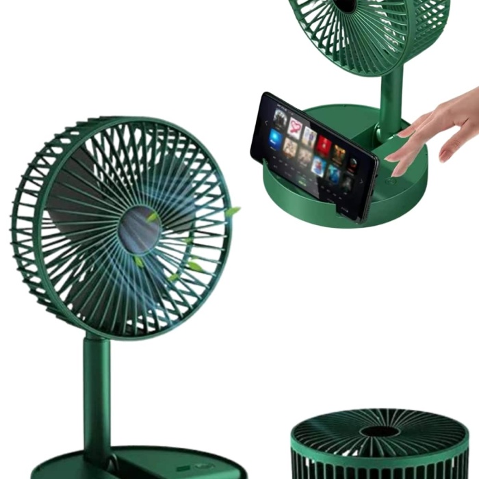 KESGİN MARKET ® Katlanabilir Usb Şarjlı Masaüstü Soğutucu Mini Fan Telefon Tutucu