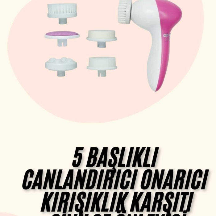KESGİN MARKET ® 5 Başlıklı Titreşimli Cilt Temizleme Seti Canlandırıcı ve Onarıcı