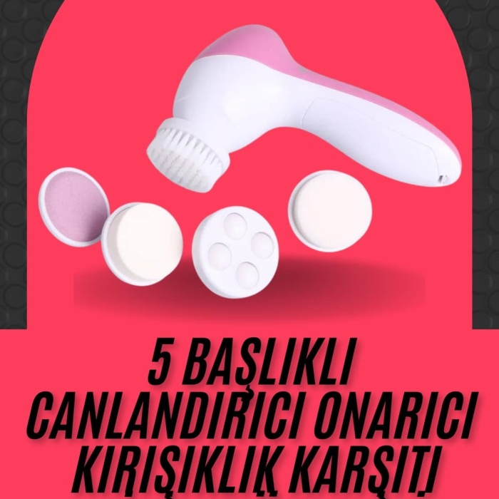 KESGİN MARKET ® Cilt Temizleme ve Masaj Aleti 5 Başlıklı Akne ve Sivilce Önleyici