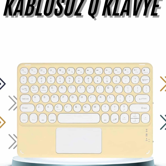 KESGİN MARKET ® Android ve İOS Uyumlu Bluetooth Klavye Touchpad Slim Kablosuz Wifi Q Klavye
