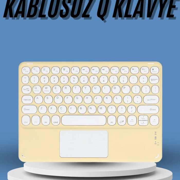 KESGİN MARKET ® Touchpad Tüm Cihazlara Uyumlu Bluetooth Klavye Touchpad Slim Kablosuz Wifi Q Klavye
