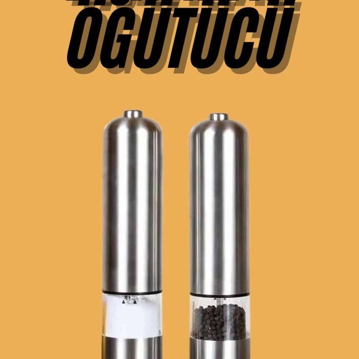 KESGİN MARKET ® Baharat Öğütücü Otomatik Ayarlanabilir Tuz Karabiber Baharat Değirmeni