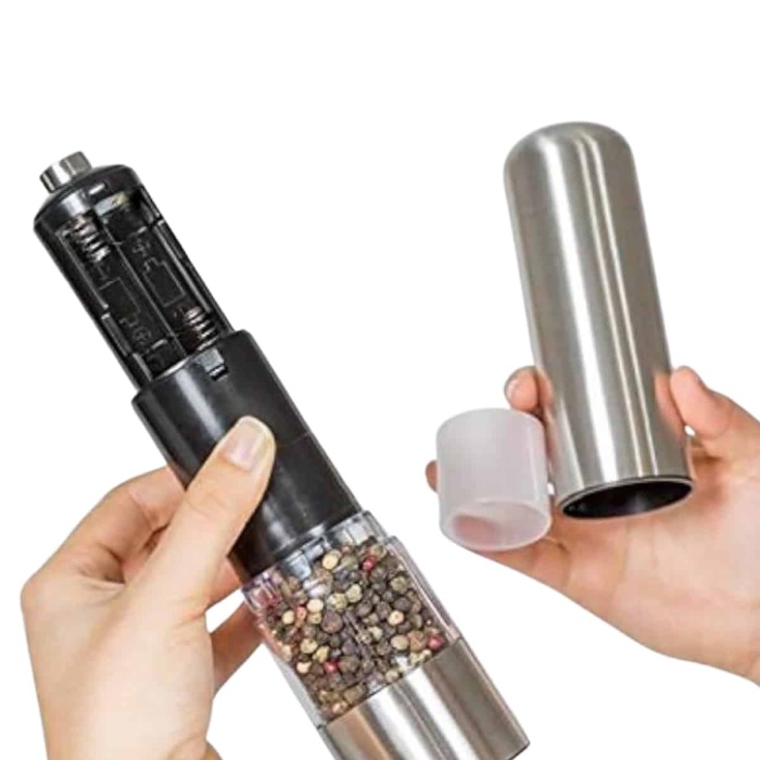 KESGİN MARKET ® Baharat Öğütücü Otomatik Ayarlanabilir Tuz Karabiber Baharat Değirmeni