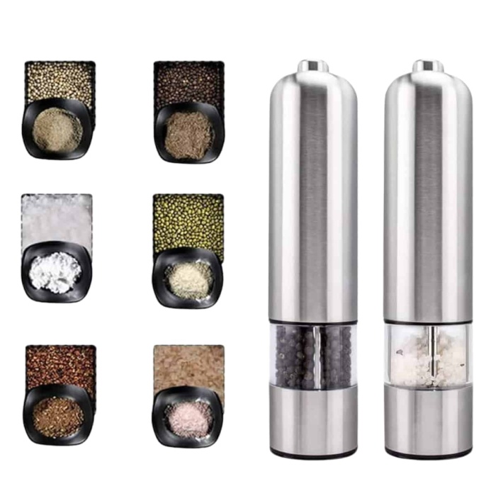 KESGİN MARKET ® Baharat Öğütücü Otomatik Ayarlanabilir Tuz Karabiber Baharat Değirmeni