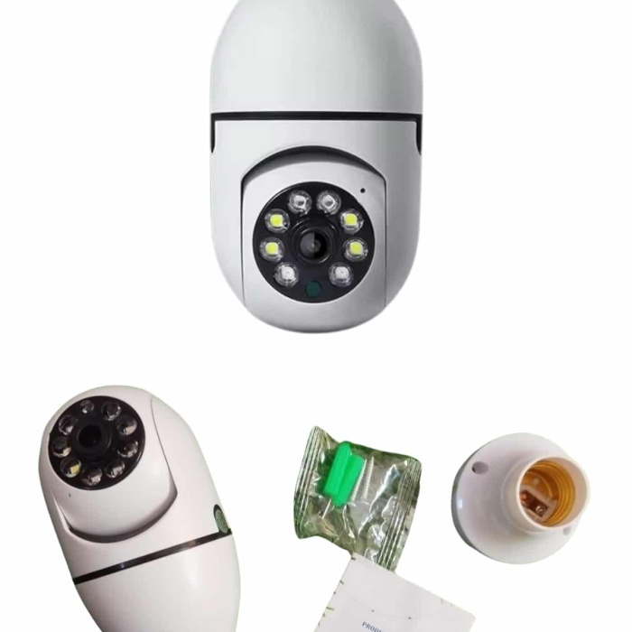 KESGİN MARKET ® Gece Görüşlü Akıllı Dönebilen Ev Kamerası Ampül Kamera