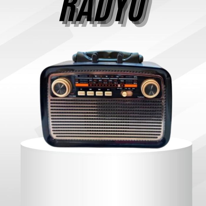 KESGİN MARKET ® Müzik Kutusu Bluetooth Bağlantılı El Fenerli Nostaljik Tasarım Radyo