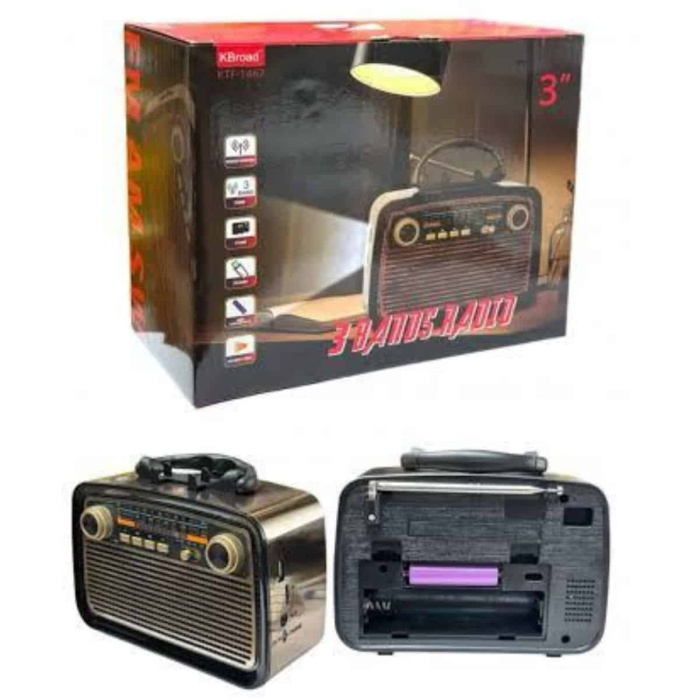 KESGİN MARKET ® Müzik Kutusu Bluetooth Bağlantılı El Fenerli Nostaljik Tasarım Radyo