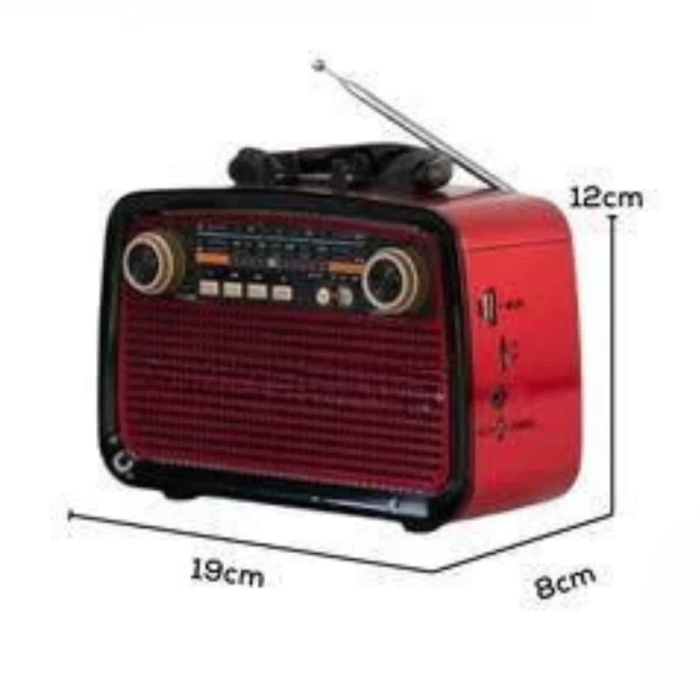 KESGİN MARKET ® Müzik Kutusu Bluetooth Bağlantılı El Fenerli Nostaljik Tasarım Radyo