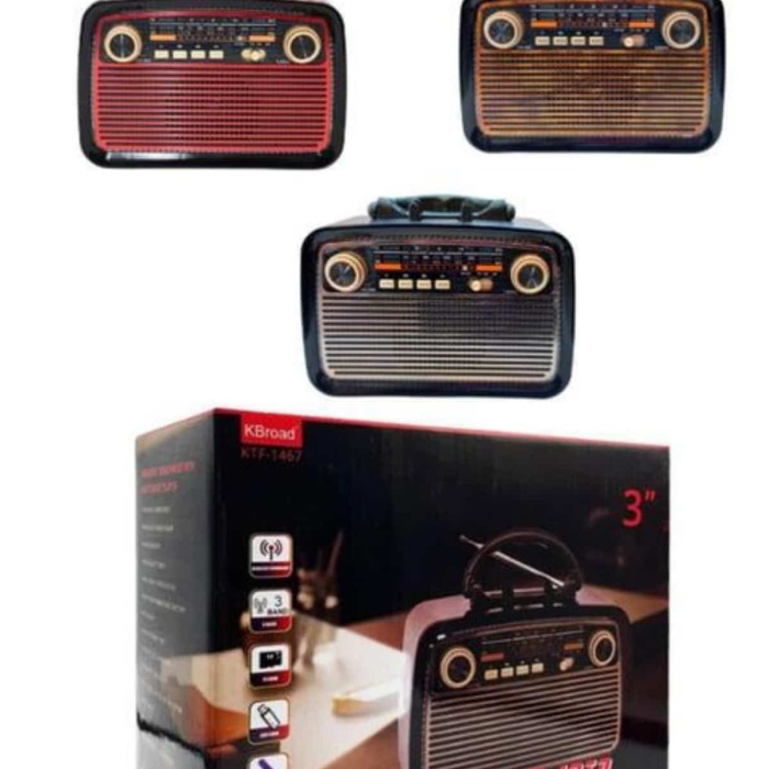 KESGİN MARKET ® Nostaljik Radyo Bluetooth Bağlantılı Müzik Kutusu Ahşap