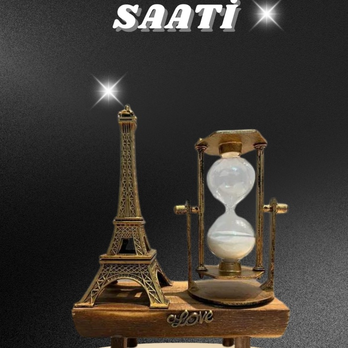 KESGİN MARKET ® Masa Biblosu Dekoratif Süs Kum Saati Eyfel Kulesi Hediyelik Kum Saati