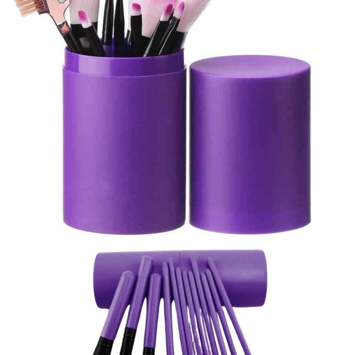 KESGİN MARKET ® Makyaj Fırçası 12 Parça Set Yumuşak Uçlu Göz Makyajına Uygun Hafif ve Taşınabilir Çanta