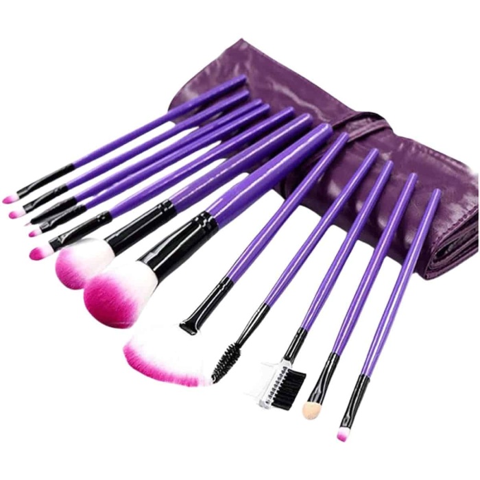 KESGİN MARKET ® 12 Parça Yumuşak Uçlu Makyaj Fırça Set-Göz ve Yüz Makyajı İçin Fırça Seti Profesyonel Makyaj Seti